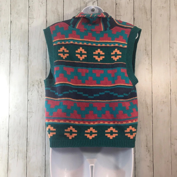 Vintage Nuovo Aztec Southwestern Sweater Vest Large - Picture 2 of 8